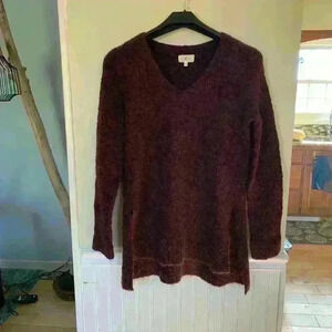 Lou and Grey By LOFT Sweater Maroon Burgundy Size S